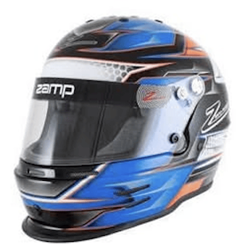 CASCO ZAMP PARA JR/NIÑO MODELO 42Y TALLA 52 AZUL NARANJA/GRAFICOS DE FABRICA