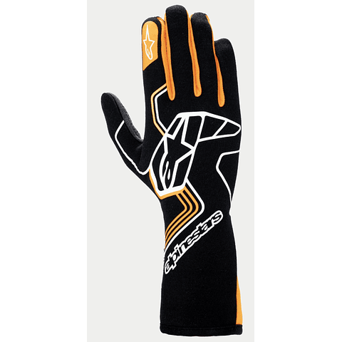 GUANTE ALPINESTARS ( AUTO/FIA-SFI Y KART ) TECH 1 RACE V4  BLACK ORANGE FLUO TALLA L ADULTO