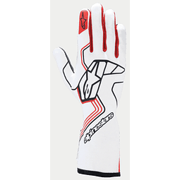 GUANTE ALPINESTARS ( AUTO/FIA-SFI Y KART ) TECH 1 RACE V4  WHITE RED TALLA M ADULTO