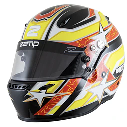 CASCO ZAMP PARA ADULTO MODELO 72 SNELL SA 2020 TALLA S COLOR NEGRO AMAFILLO