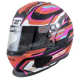CASCO ZAMP RACING PARA ADULTO MODELO 70 TALLA M ROJO MATE NEGRO AZUL/GRAFICOS DE FABRICA SNELL SA 2020