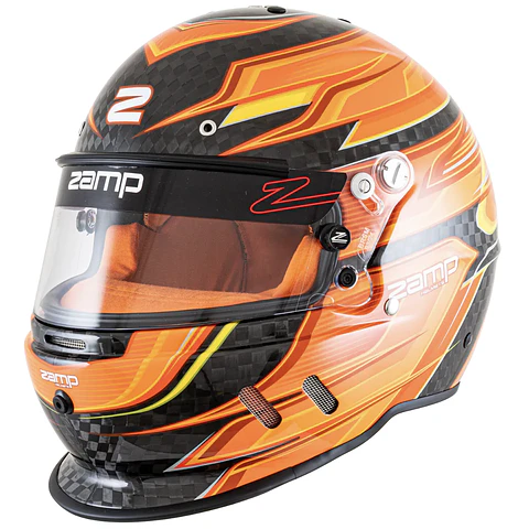 CASCO ZAMP PARA ADULTO MODELO 67D SNELL SA 2025 EN FIBRA DE CARBONO TALLA L NARANJA MATE 