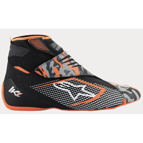 BOTAS KARTING ALPINESTARS TECH-1 KZ V2 EDICION LIMITADA BLACK ORANGE FLUO CAMO TALLA 9 USA ADULTO