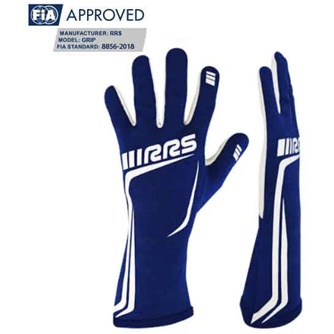 GUANTE RACING RRS GRIP 2 AZUL CON BLANCO TALLA 9 HOMOLOGADO FIA 