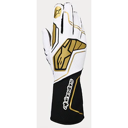 GUANTE ALPINESTARS ( FIA KARTING )  TECH-1 KX V4 GLOVES WHITE BLACK GOLD - TALLA  XL ADULTO