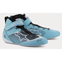 BOTAS FIAAUTO RACING ALPINESTRAS MODELO  TECH-1 Z V3 SHOES EN COLOR LT TEAL WHITE BLACK EN TALLA 7  USA ADULTO