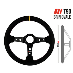 VOLANTE RRS RALLY – F90 350mm - GAMUZA CON SECCION DE AGARRE DE 32x28mm