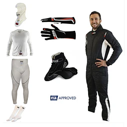EQUIPO DE SEGURIDAD PERSONAL PARA PILOTO DE AUTO RACING COMPLETO y HOMOLOGADO POR FIA