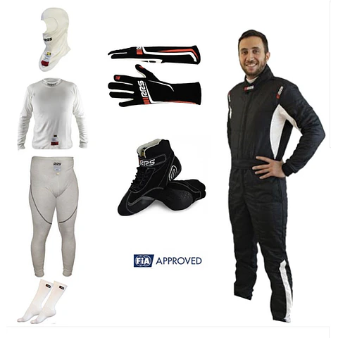 EQUIPO DE SEGURIDAD PERSONAL PARA PILOTO DE AUTO RACING COMPLETO y HOMOLOGADO POR FIA