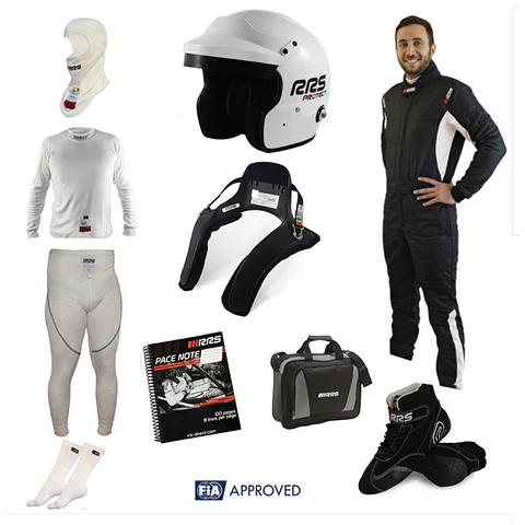 EQUIPO DE SEGURIDAD PERSONAL PARA NAVEGANTE Y PILOTO DE RALLY COMPLETO y HOMOLOGADO POR FIA 
