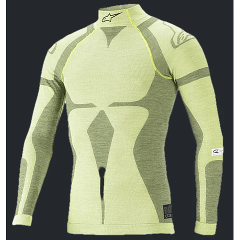 PLAYERA RACING INTERIOR FIA/AUTO ZX EVO 2 ALPINESTARS - AMARILLA FLUOR AMARILLO TALLAS M/L