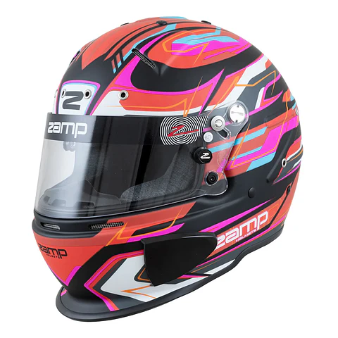 CASCO ZAMP RACING PARA ADULTO MODELO 70 TALLA M ROJO/NEGRO MATE/GRAFICOS DE FABRICA - FIA - SNELL SA 2020
