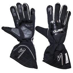 GUANTE ZAMP RACING MODELO 50 EN NEGRO COSTURA EXTERIOR / PIEL EN LAS PALMAS TALLA L