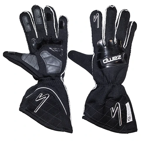 GUANTE ZAMP RACING MODELO 50 EN NEGRO COSTURA EXTERIOR / PIEL EN LAS PALMAS TALLA L