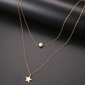 Collar Doble Perla Estrella