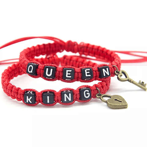 Realeza Entrelazada: Pulseras de Pareja King & Queen