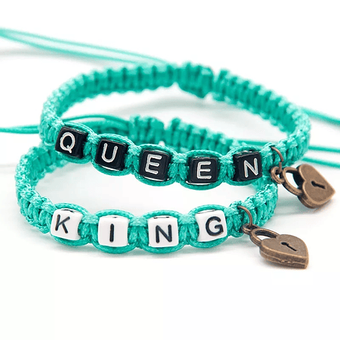 Realeza Entrelazada: Pulseras de Pareja King & Queen