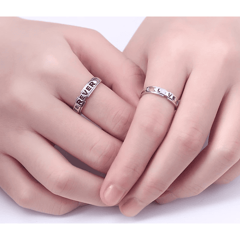 Promesa Eterna: Anillos Ajustables Forever & Love en Plata 925