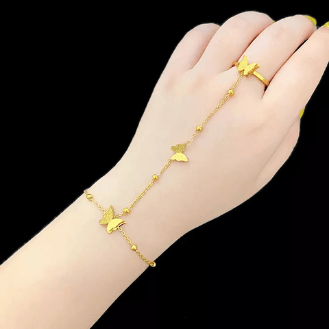 Conjunto de Pulsera de Mariposas: Elegancia Natural