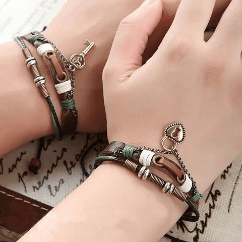 Retazos Bohemios: Set de Pulseras Multitextura