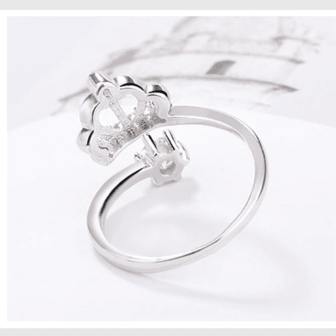 Anillo Tiara de Princesa con Zirconia  Plata 925 Ajustable