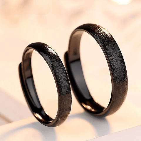 Anillos Minimalistas Urbanos en Plata 925 con Acabado Negro