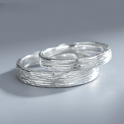 Anillos Texturizados Natura en Plata 925