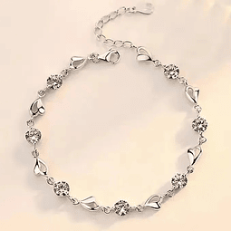 Pulsera Corazones Circonita