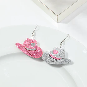 Aros Vaqueros Glitter con Corazón