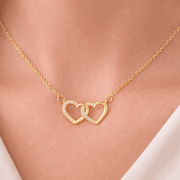 Collar Doble Corazón Entrelazado