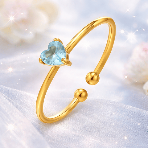 Anillo Ajustable Corazón Cristal