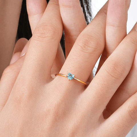 Anillo Ajustable Corazón Cristal