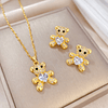 Conjunto Collar y Aros Osito Brillante Corazón
