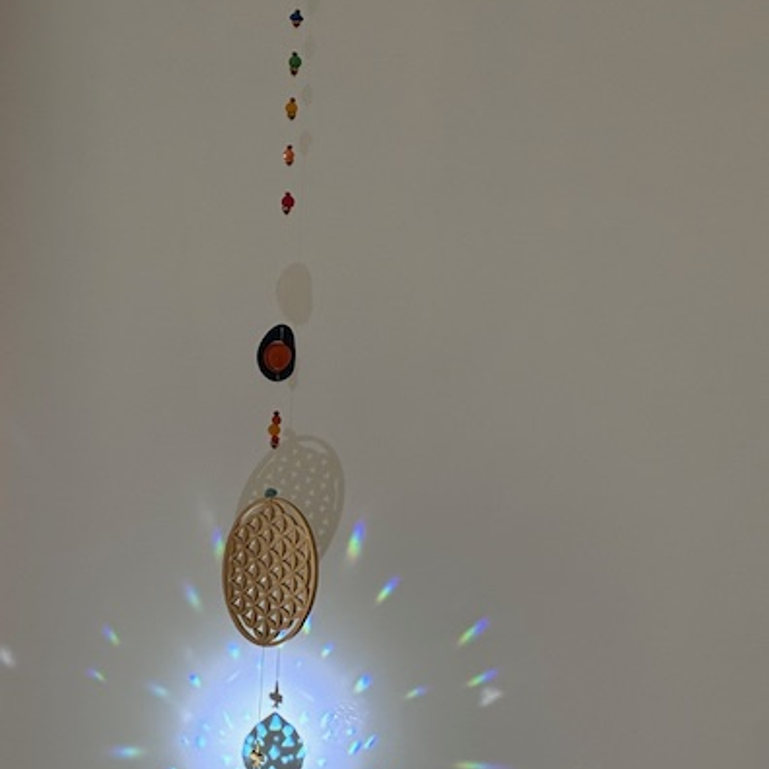 COLGANTE FLOR DE LA VIDA TURQUESA  1