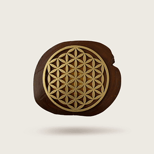 FLOR DE LA VIDA TIERRA EN MADERA