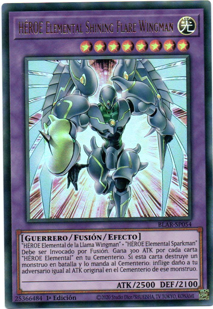 Heroe Elemental Shining Flare Wingman Carta yugioh BLAR-SP054
