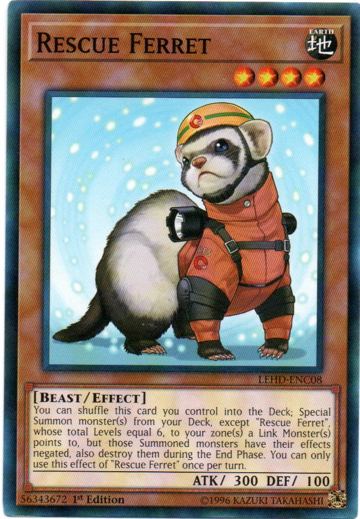 Rescue Ferret Carta yugioh LEHD-ENC08