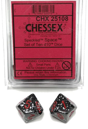 Set De Dados TEN D10 CHESSEX CHX 25108 SPACE