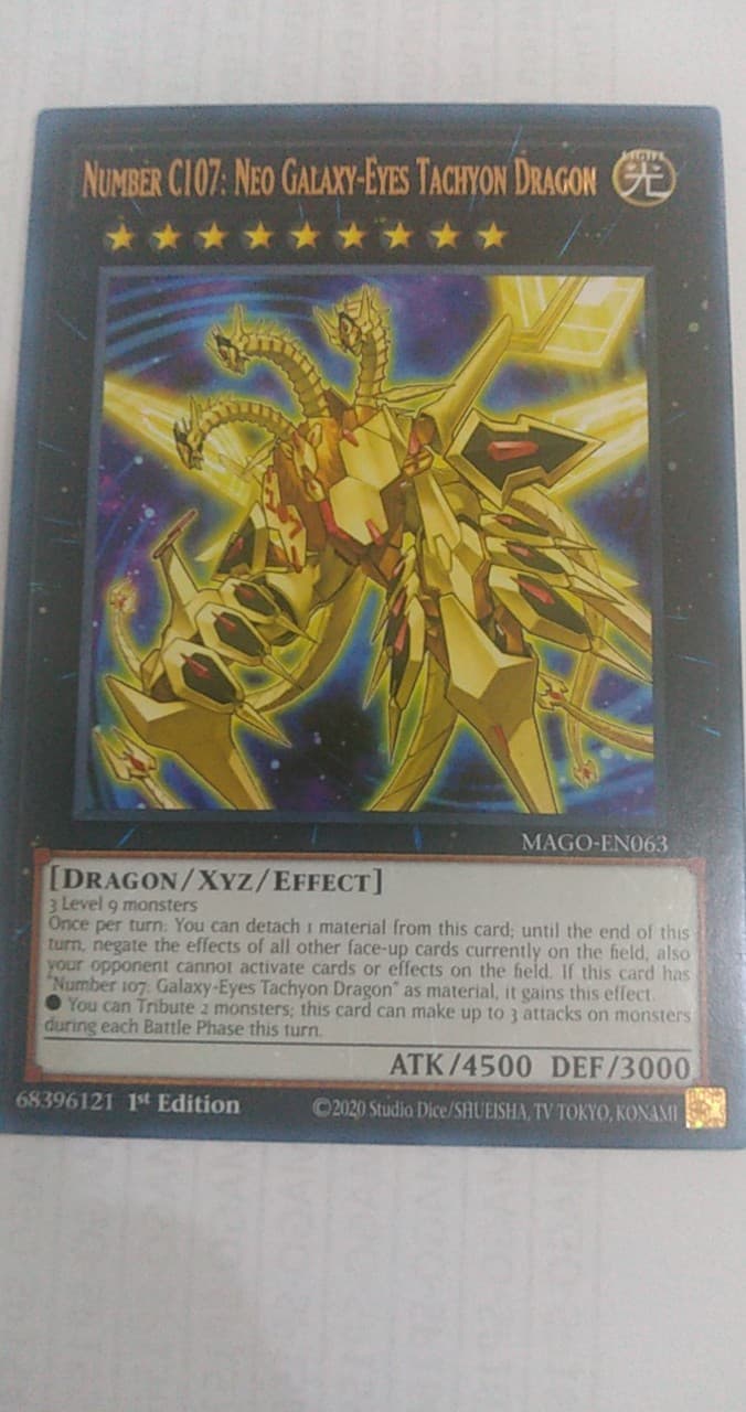 Number C107: Neo Galaxy-Eyes Tachyon Dragon Cartas yugi MAGO-EN063