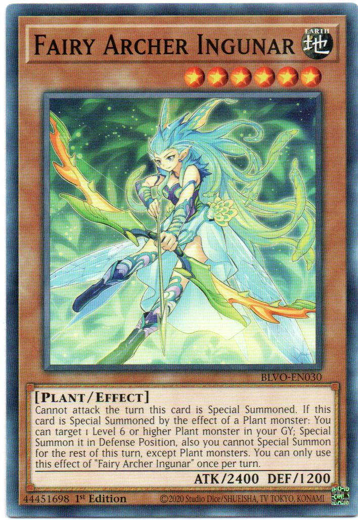 x3 Fairy Archer Ingunar Carta yugi BLVO-EN030