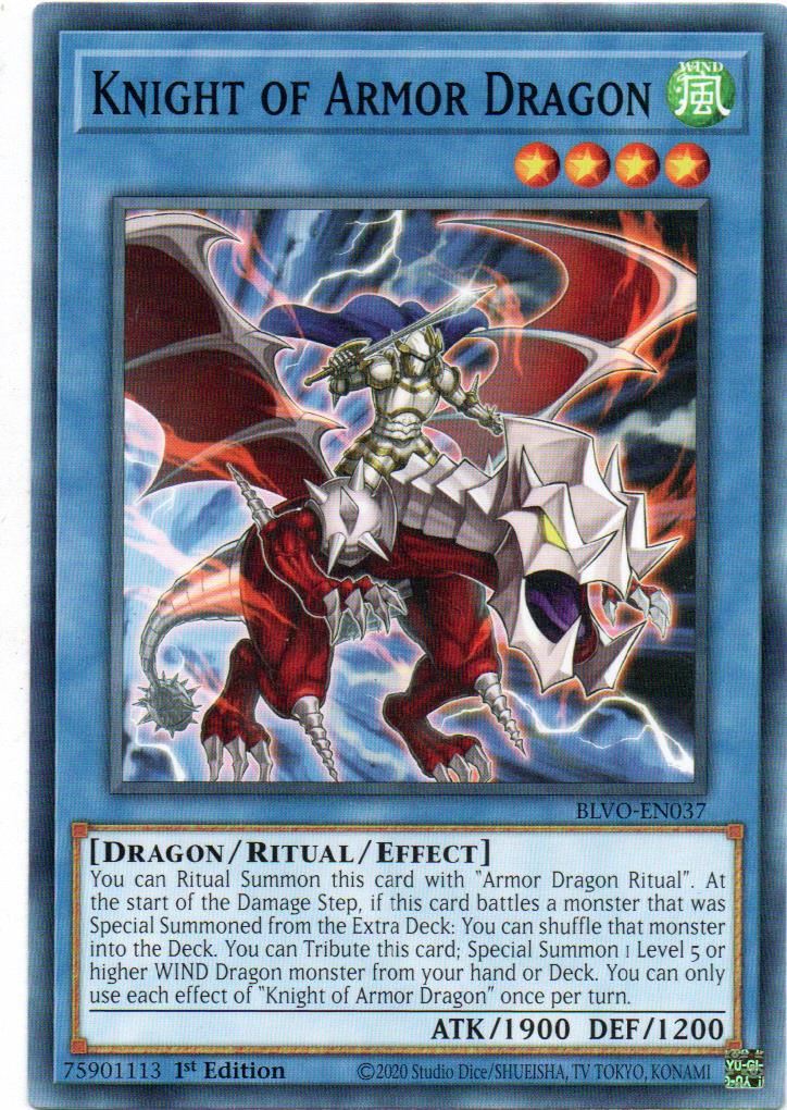 x3 Knight of Armor Dragon Carta yugi BLVO-EN037
