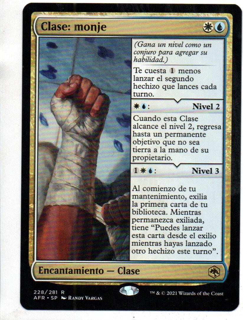 Monk Class carta magic Español AFR228