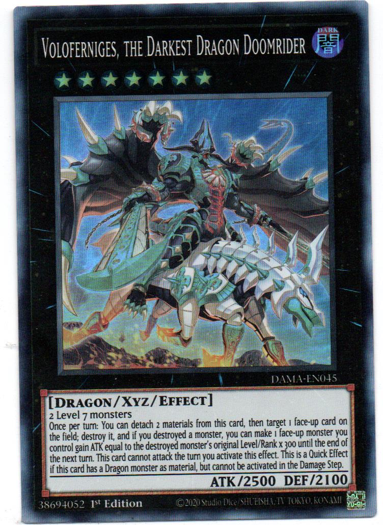 Voloferniges, the Darkest Dragon Doomrider carta yugi DAMA-EN045