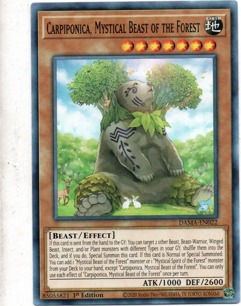 X3 Carpiponica, Mystical Beast of the Forest carta yugi DAMA-EN022