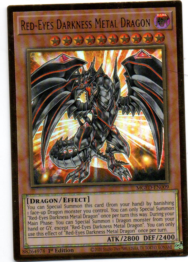 Red-Eyes Darkness Metal Dragon Carta yugi MGED-EN009 Premium Gold Rare