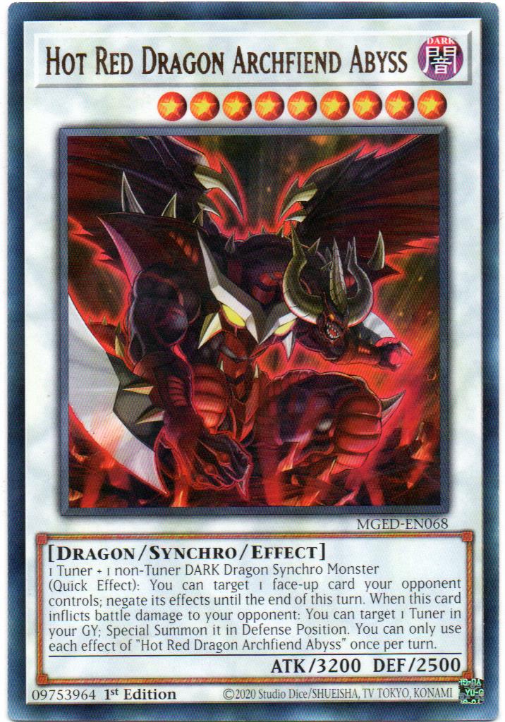 Hot Red Dragon Archfiend Abyss Carta yugi MGED-EN068 Rare