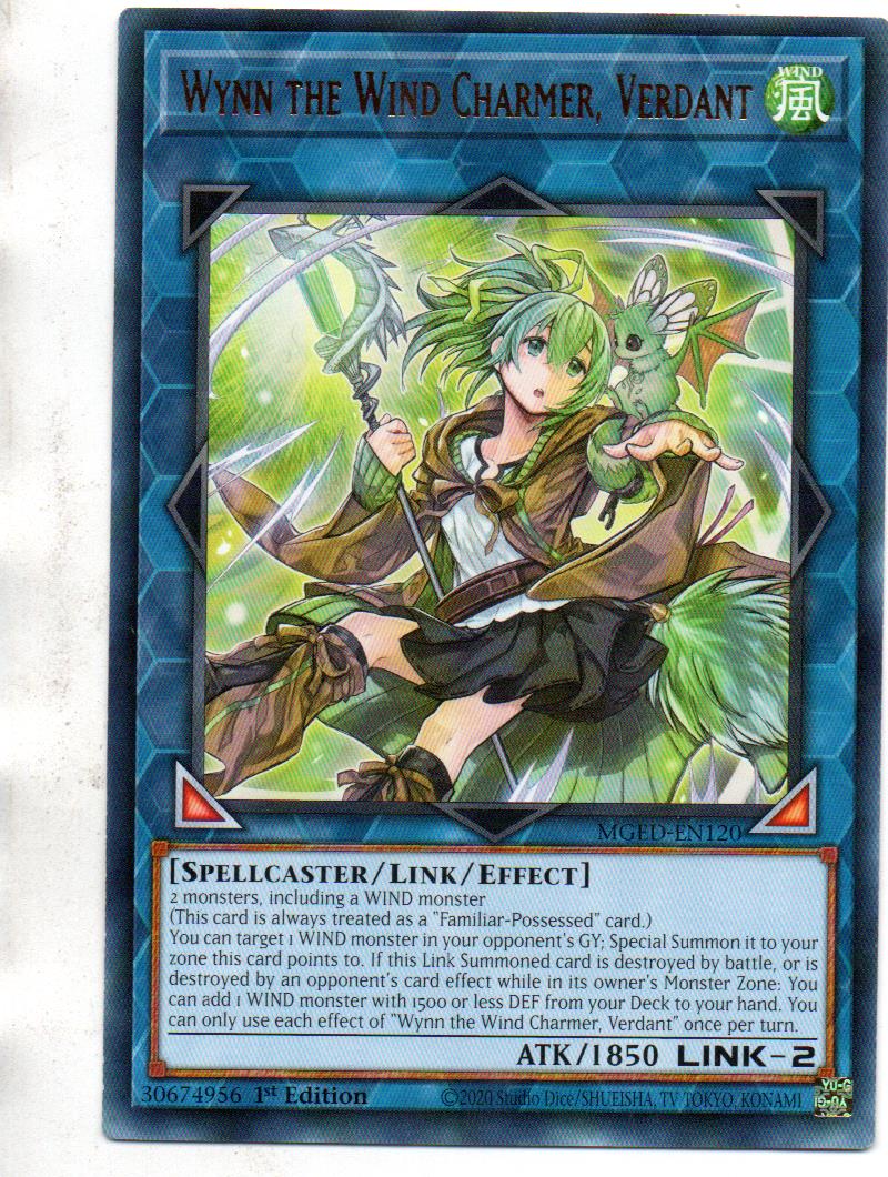 Wynn the Wind Charmer, Verdant Carta yugi MGED-EN120 Rare