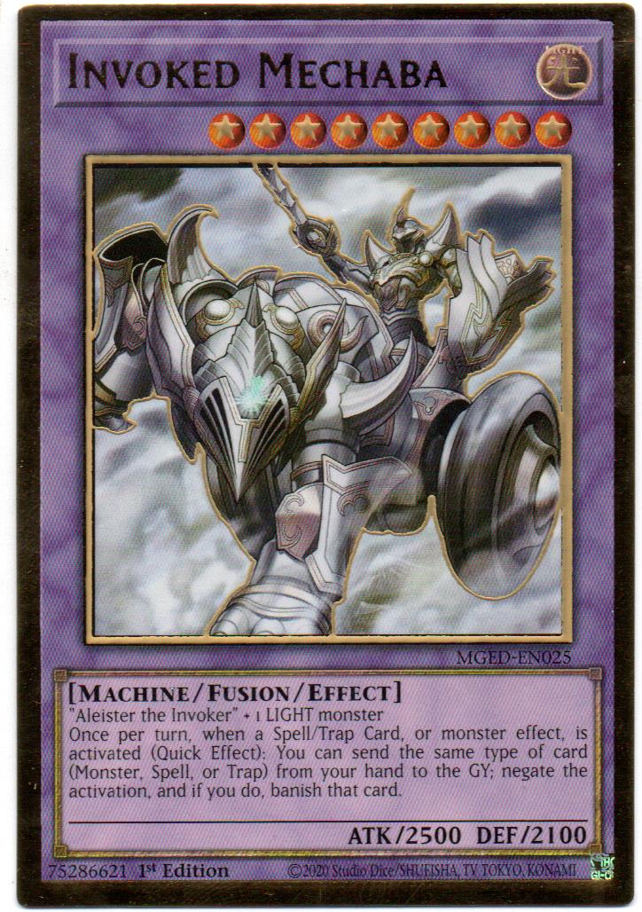 Invoked Mechaba Carta yugi MGED-EN025 Premium Gold Rare