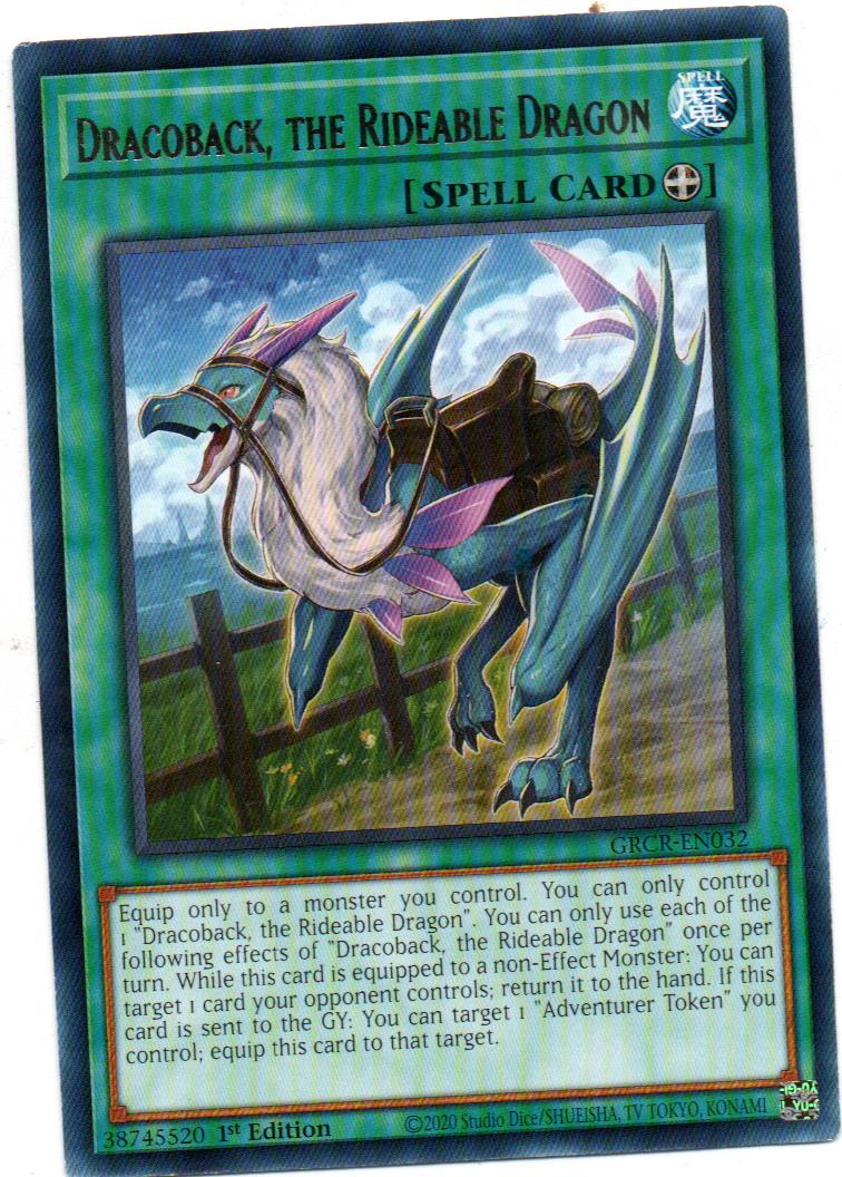 3x Dracoback, the Ridable Dragon carta yugi GRCR-EN032 Rare