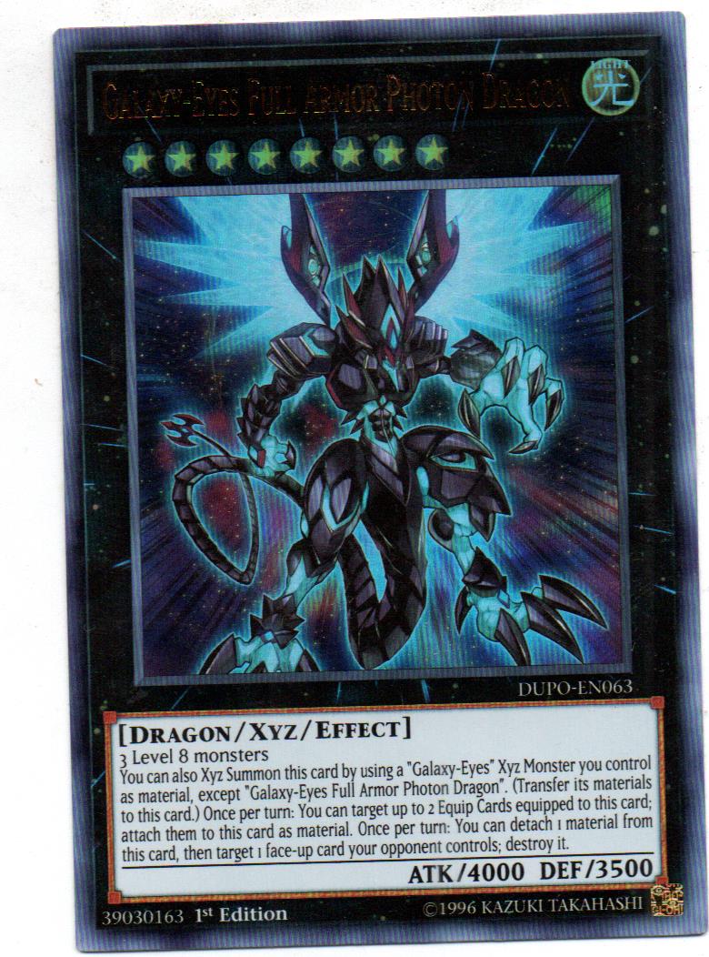 Galaxy-eyes Full Armor Photon Dragon carta yugi DUPO-EN063 Ultra Rare